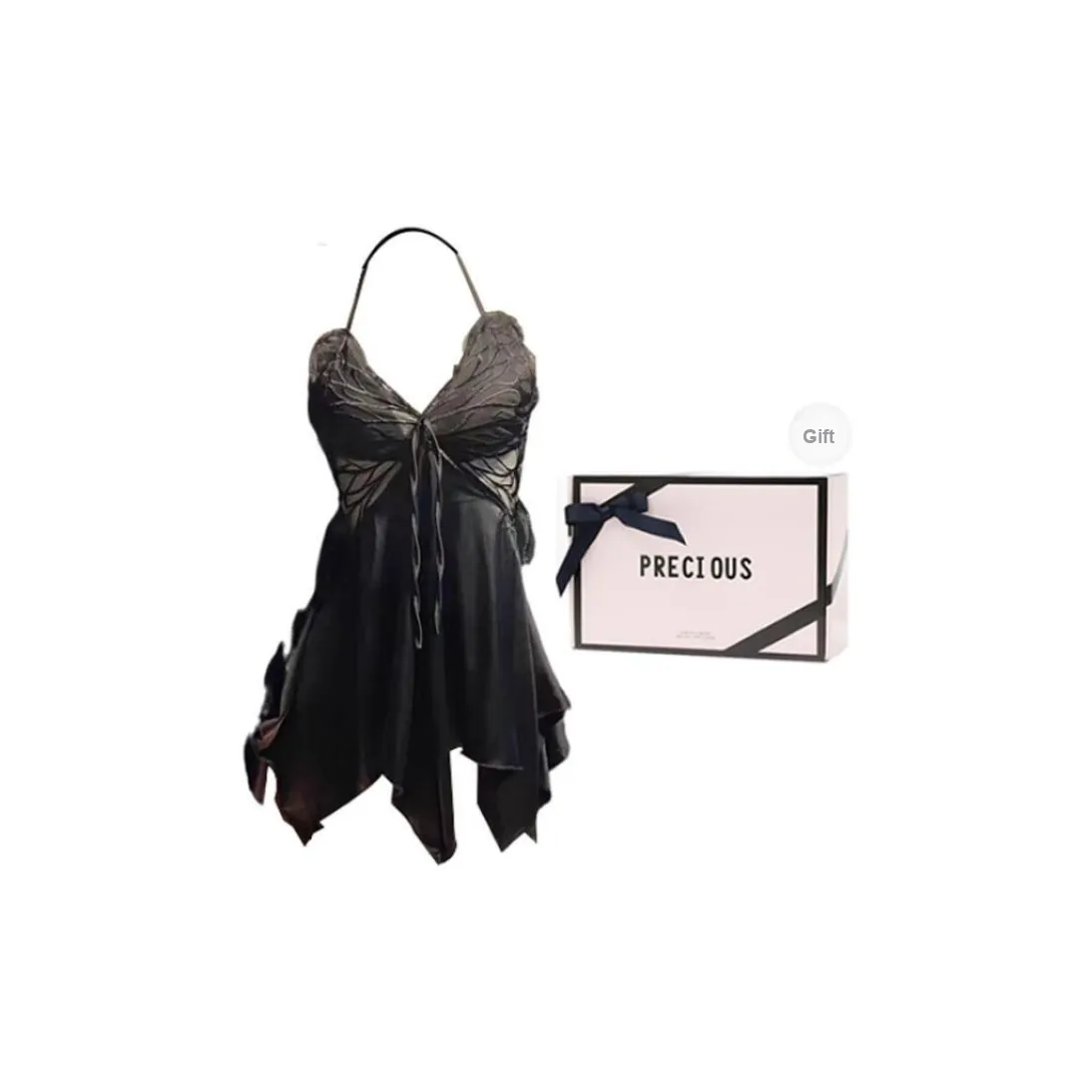 OEING Nightgown Women's Gift Box Set Black Skirt