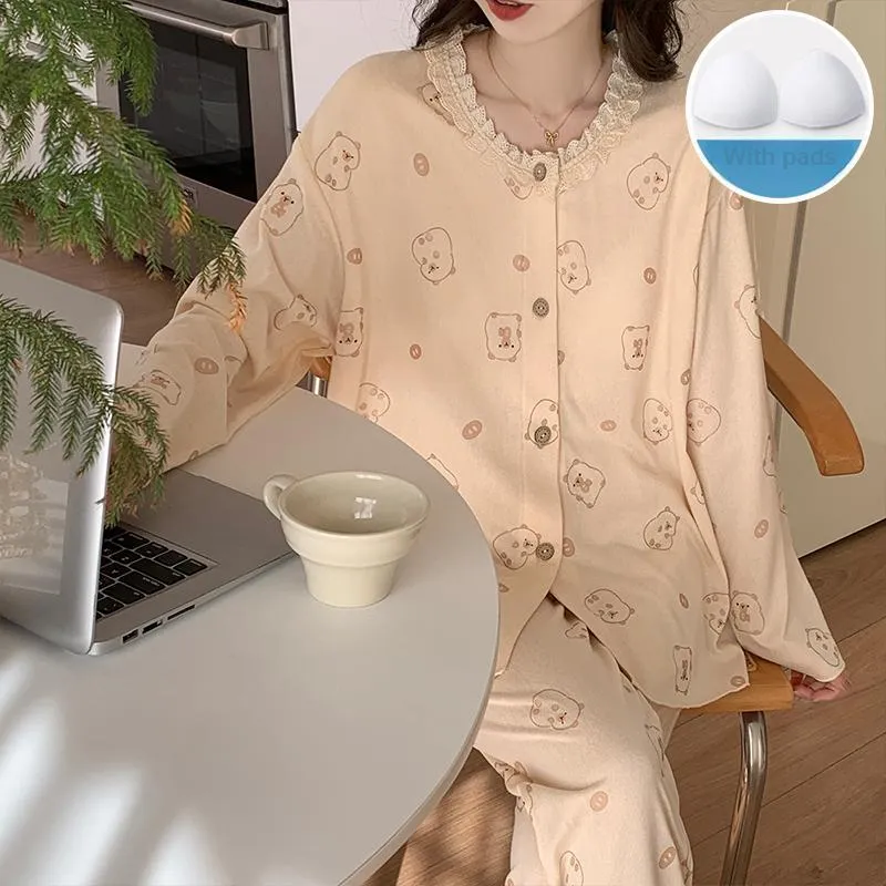 Sleeping Beauty Pajama Set Women's Apricot-3
