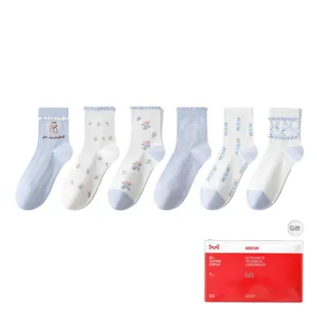 MIIOW Trend Party Series Mid Calf Socks Women's Shopping Bag Combo Set