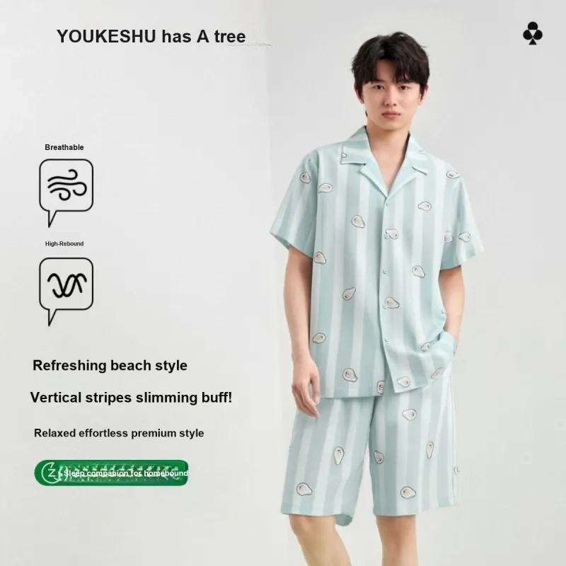 YOUKESHU Men Pajama Sets-19