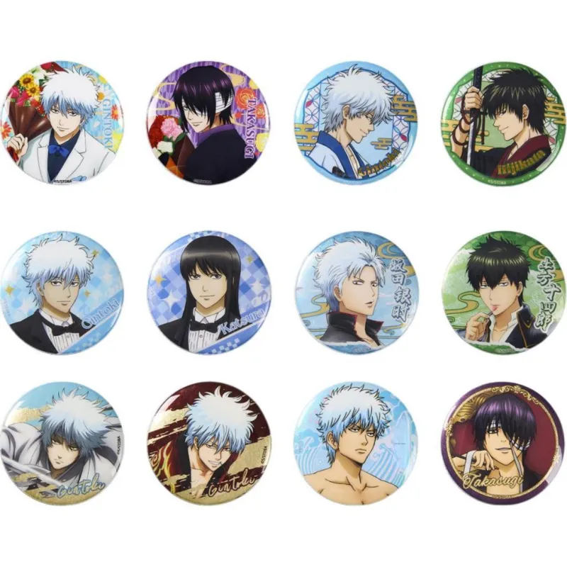 BOOM COMIC Gintama Double Flash Badge Gintoki Sakata Shinsuke Takasugi Toushirou Hijikata Badges-12