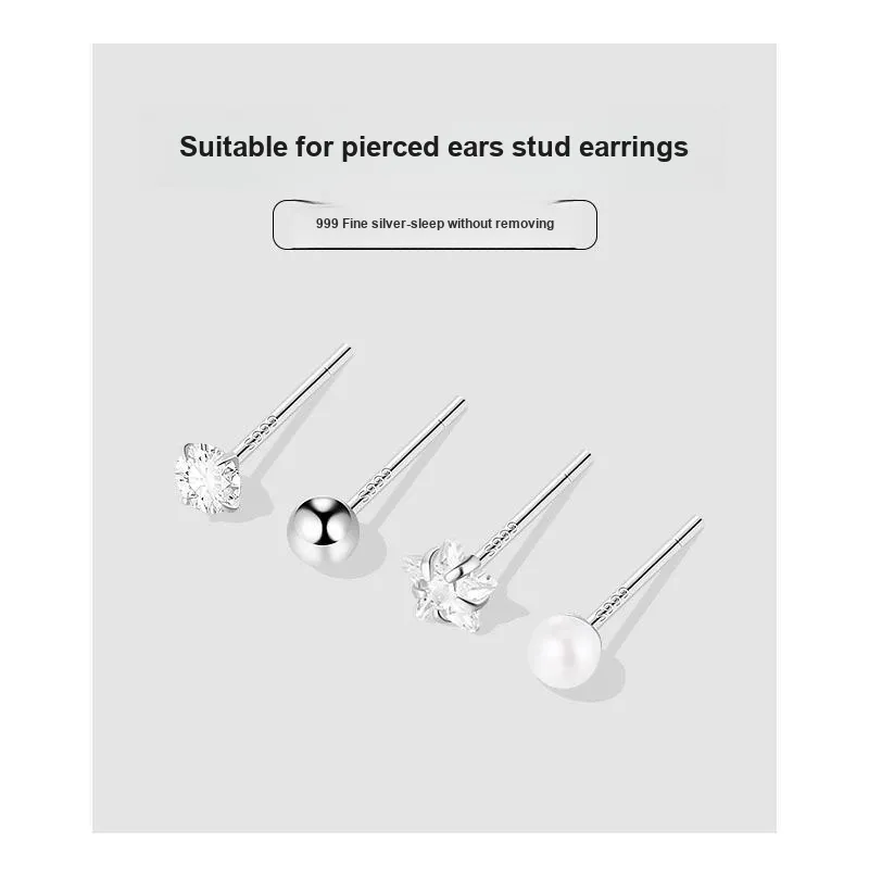 Daisy Dream 999 Fine Silver Stud Earrings Women's-2