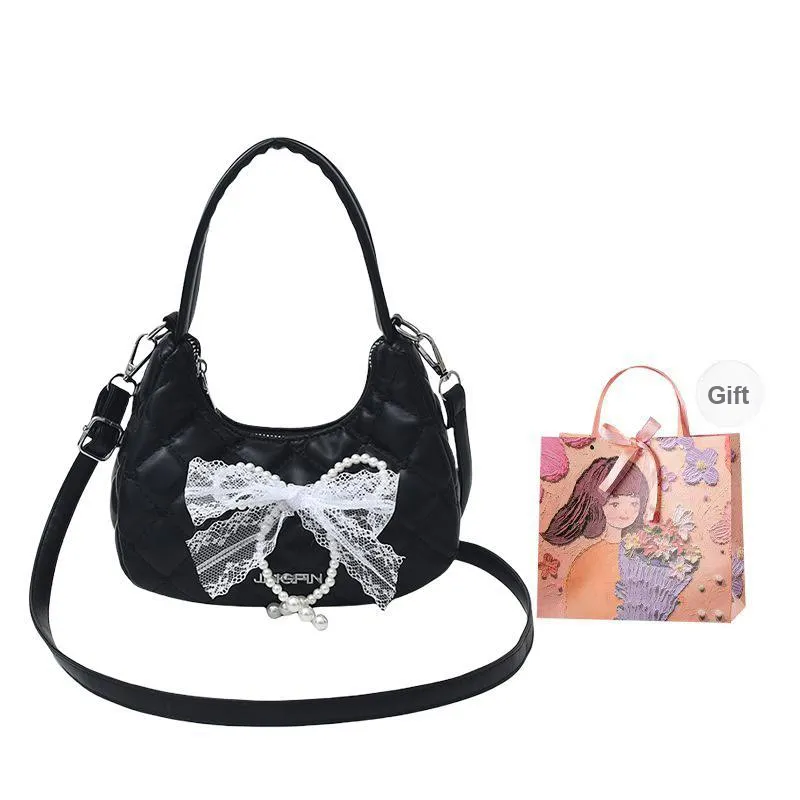 PARK DANCE PU Crossbody One Shoulder Handbag Women's Pink/Black/Ecru/Silver-3