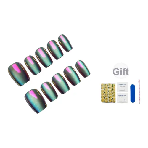 Artemis Wing False Nail Короткий Квадратный Прямоугольный Белый Градиентный Flashing