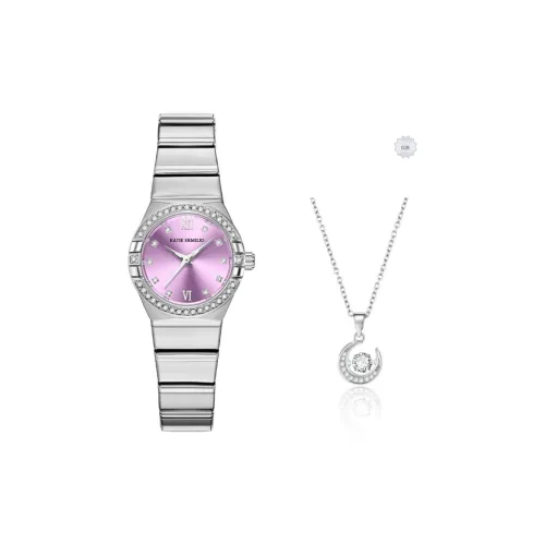 Katie Ermilio Наручные часы Кварцевый механизм Розовый циферблат Женские часы Коробка "Сердцебиение"