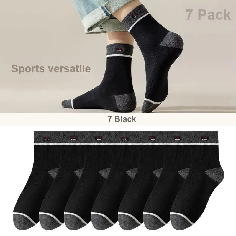 Lan Miao Mid Calf Socks Men's 7 Pack-15