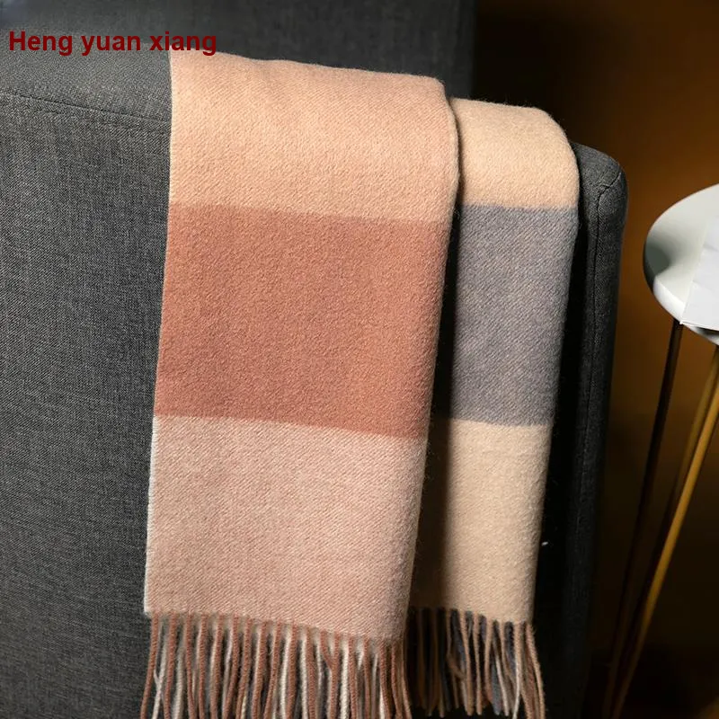 H YXIANG Wool Knit Scarves Women's-2