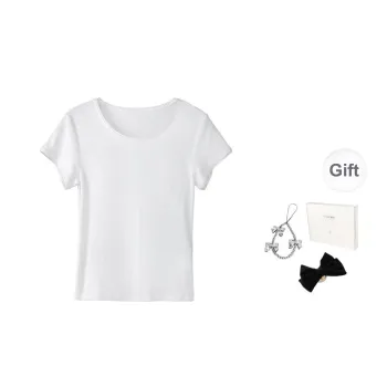 Fstudio Korean Style Thin Crew Neck Versatile Minimalist Style Short Sleeved T Shirts Women's