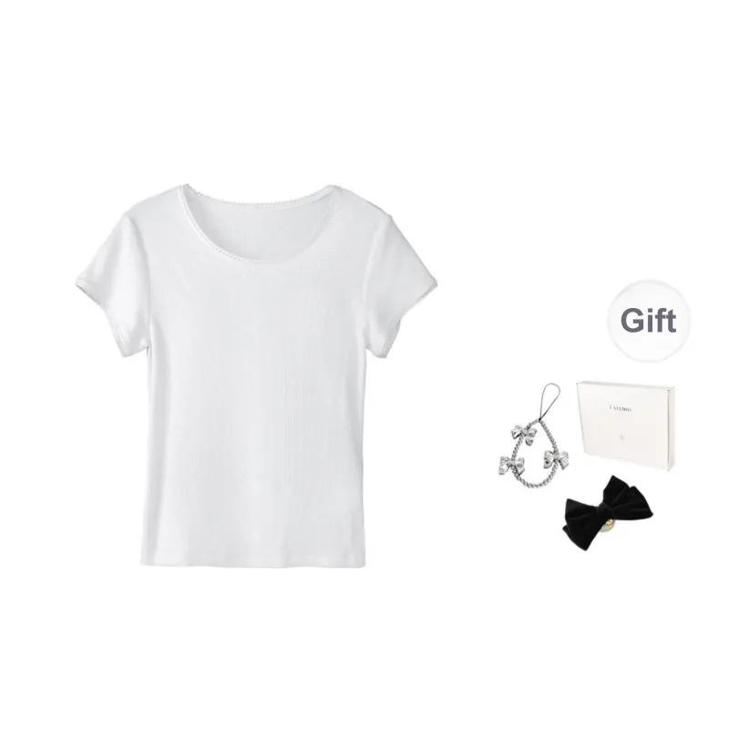 Fstudio Korean Style Thin Crew Neck Versatile Minimalist Style Short Sleeved T Shirts Women's-0