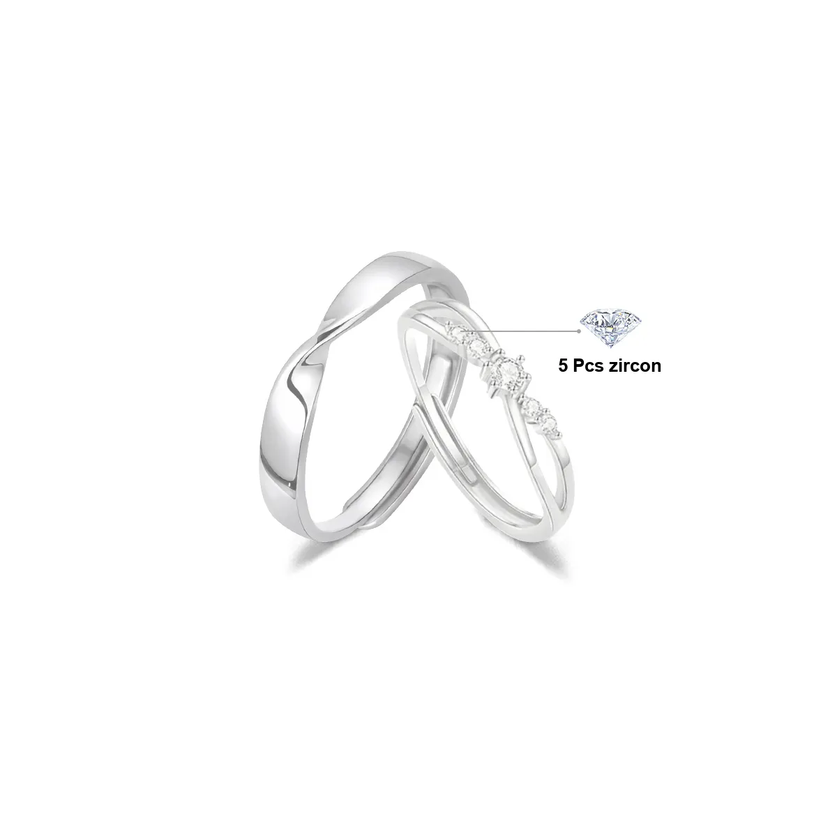 FANFRI Sterling Silver Rings Unisex Date Love Confession Box, Sweet Love Accessories