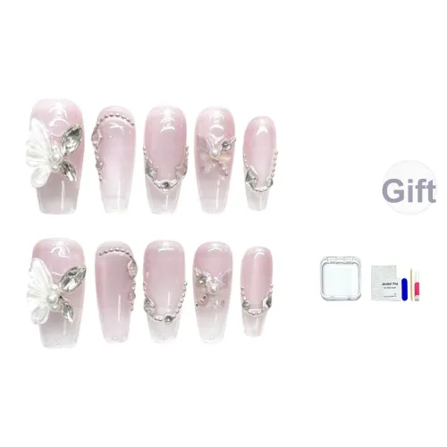 JINGCHANXUE Нефритовый Бабочка FLOATING Shadow False Nail Средний LADDER Кожа Улучшающий Телесный Кошачий глаз 14mm