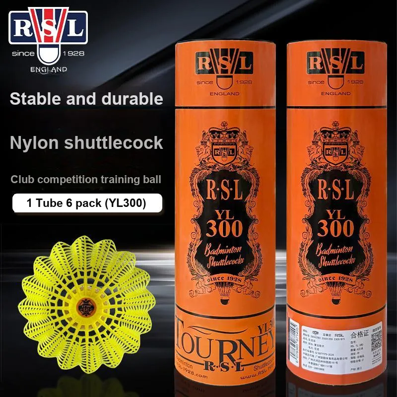 RSL YL300 Nylon Shuttlecock 6 Pack Nylon Shuttlecocks-1