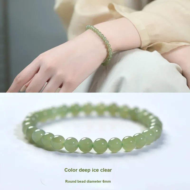 ORTAFFA Hetian Jade Bracelets Pale Greenish White Jade Unisex-5