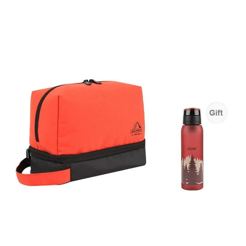 GOX Canvas Sports Single Layer Canvas Bag Toiletry Bag Unisex Ecru Khaki Gray Orange-60