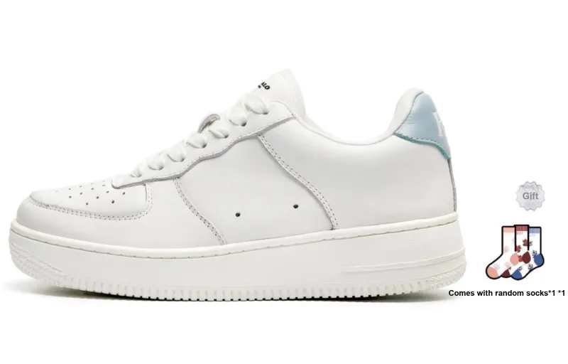 BUFFALO BOUND Warm Slip Resistant Low Top Skateboard Shoes Unisex White-0