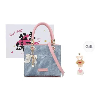 BUHOWE PU Handbag Women's Blue & Pink