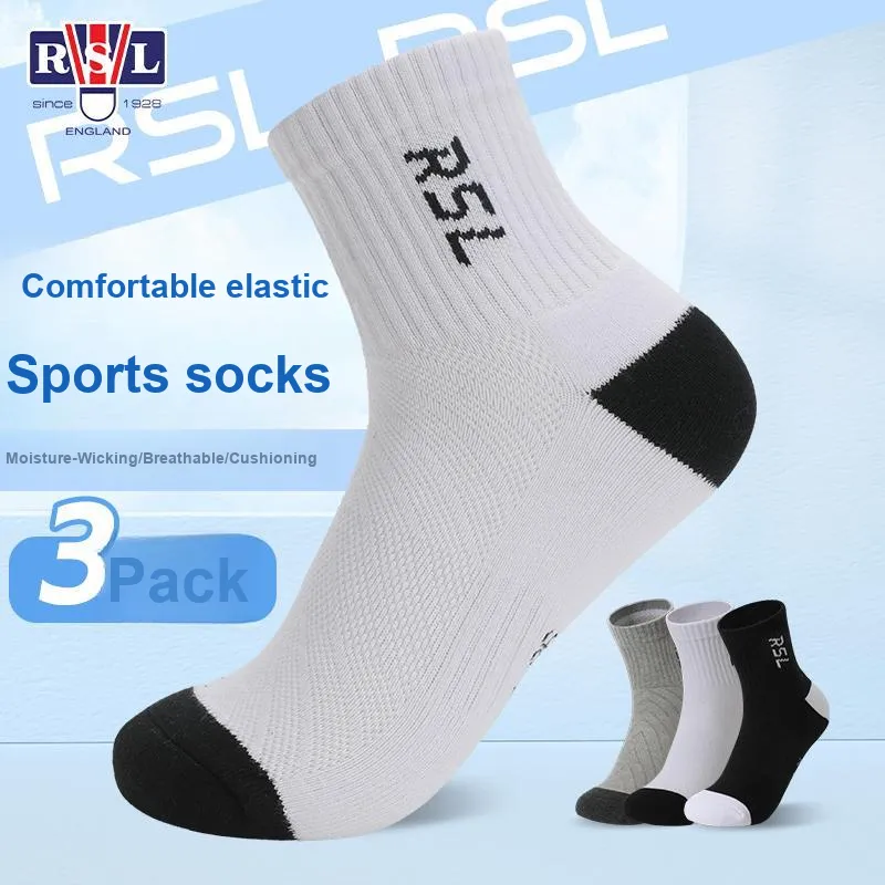 RSL Mid Calf Socks Men's 1 Pack White-2