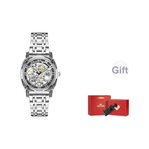 LIBER AEDON Автоматический Механический Механизм Нержавеющая Сталь Ремешок Серебристый Циферблат Мужские Часы