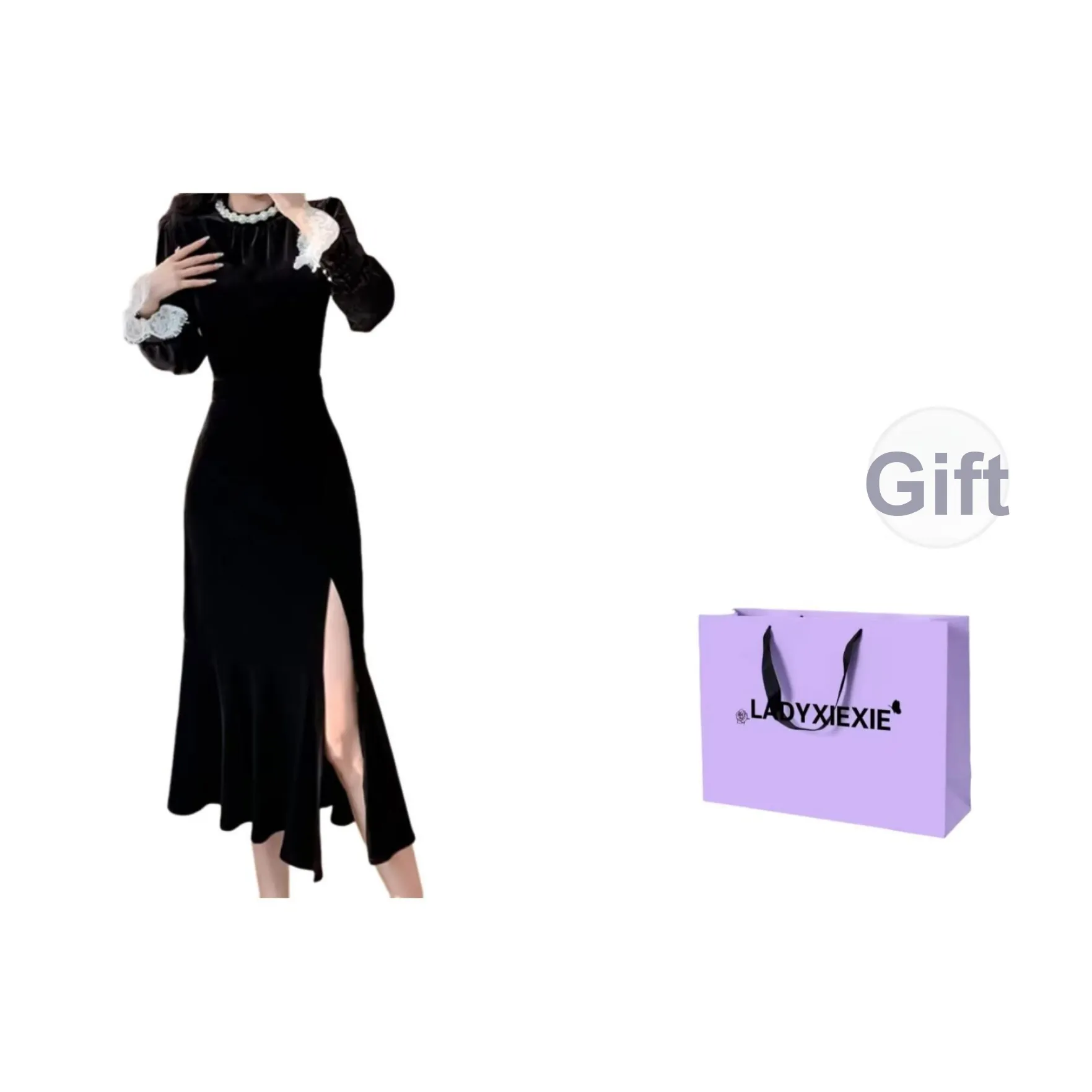 LADYXIEXIE Длинное платье с длинными рукавами женское