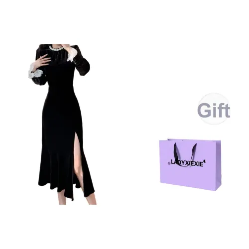 LADYXIEXIE Длинное платье с длинными рукавами женское