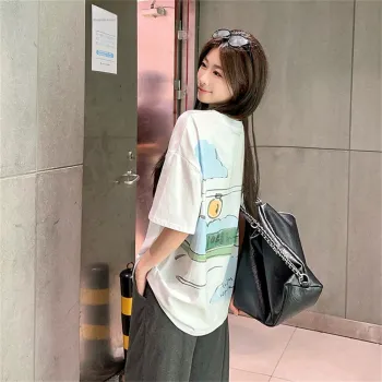 Si Bei'er Drop Shoulder Sleeve T Shirt Women's