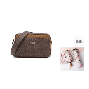 Why Artificial Leather Camera Bag, Shoulder Bag, Crossbody Bag Medium Size Women's Coffee & Apricot/Coffee & Brown
