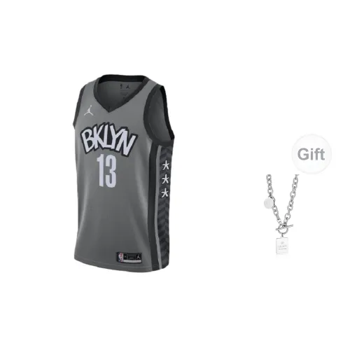 Nba X Jordan James Basketball Jerseys Unisex Gray + Gift Necklace