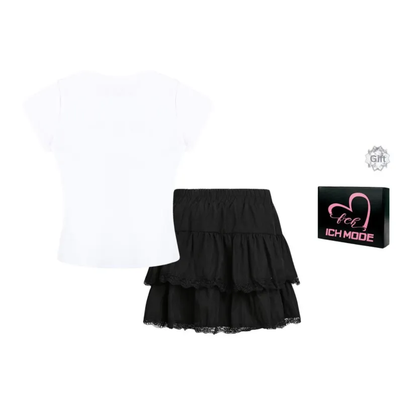 ICH MODE Two Piece Skirt Sets Women's-3