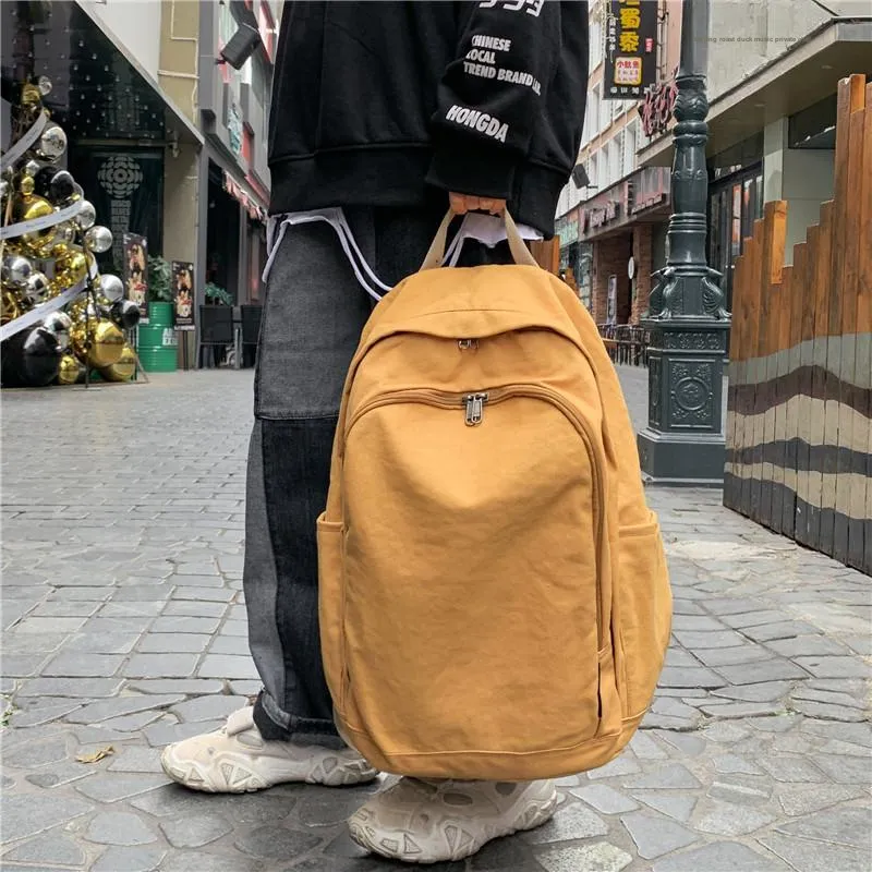Deli Bear Canvas Backpack Regular Unisex Yellow/Ecru/Black/Dark Gray-6