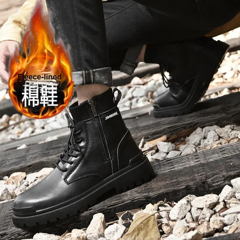 King Jinmai Short Martin Boot Men's Black-4