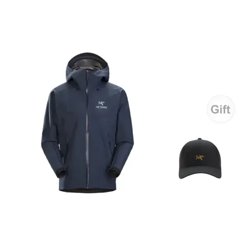 Arcteryx Alpha Series Windbreaker Jackets Men Lucky Blue With Free Hat