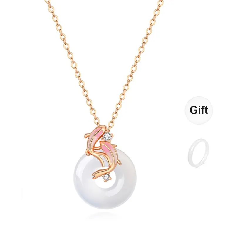 GUDS GAVE Chalcedony Jade Necklaces Unisex-5