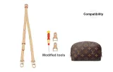 Monogram Makeup Bag 1.1 Vegetable Tanned Leather Adjustable 90-120cm[Includes 1 Pair of Vegetable Tanned Leather Modified Buckles]
