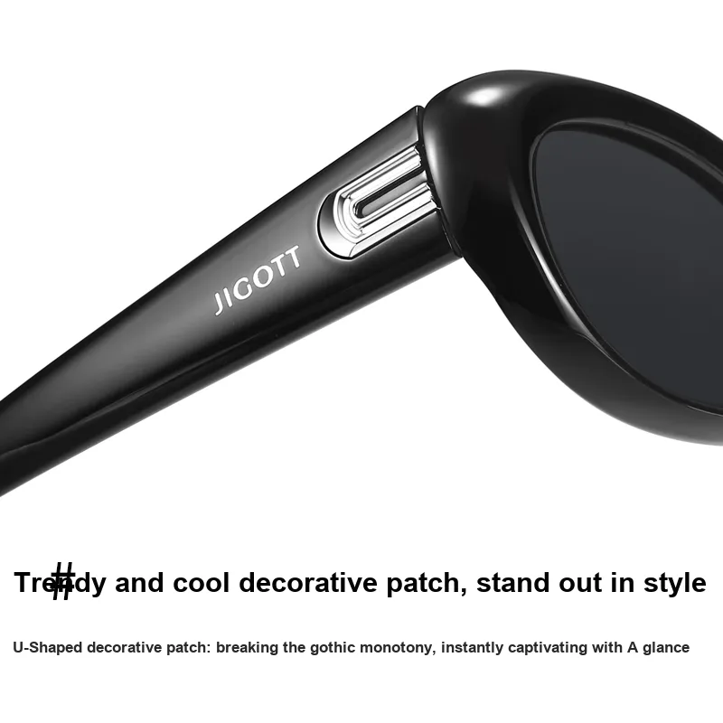 JIGOTT TR/Memory Plastic Oval Sunglasses Unisex-4