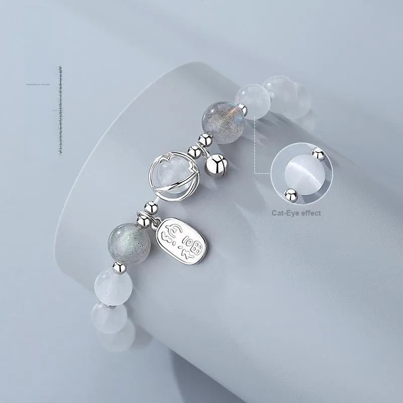 WEITIANXUAN Natural Glass Cat Eye Bracelets Women's-3