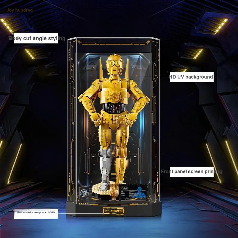 LIGHT YOUR BRICKS Compatibility Building Block 75398 Star Wars C 3PO Robot Storage Box Model Accessories-1