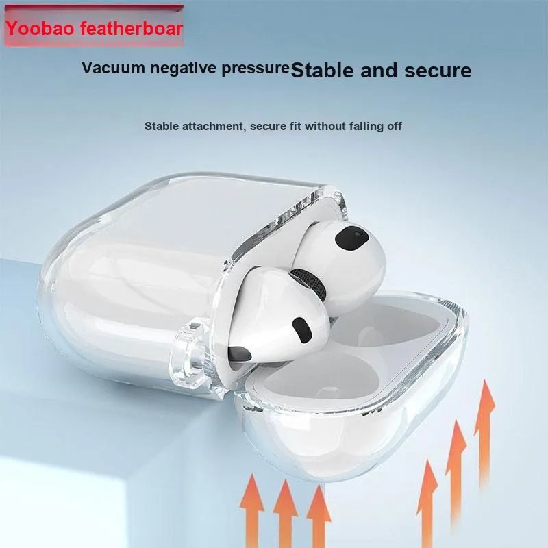 Yoobao Compatibility AirPods4 TPU Transparent, Fully Enclosed Impact Resistant, Comes With Lanyard Headphone Cases-5