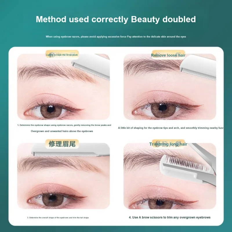 SHANGYELAMEILA 5 Pcs Eyebrow Grooming Tools For Women's, Safe Men's Eyebrow Razor And Clippers Eyebrow Razor-12