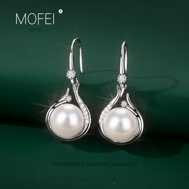 Mofei Freshwater Pearl Hoop Earrings Women's Sterling Silver-1