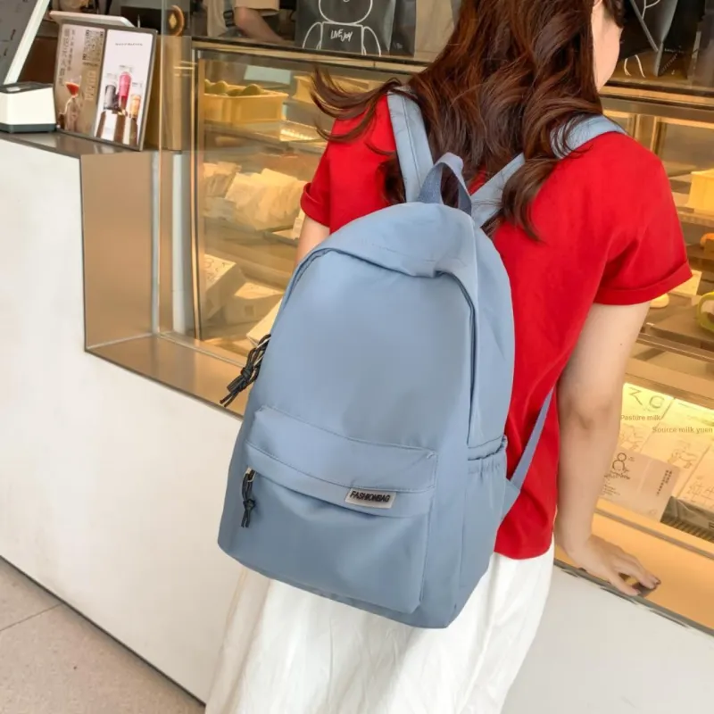 Villelon Nylon Backpack Unisex Black/White/Blue/Pink-11