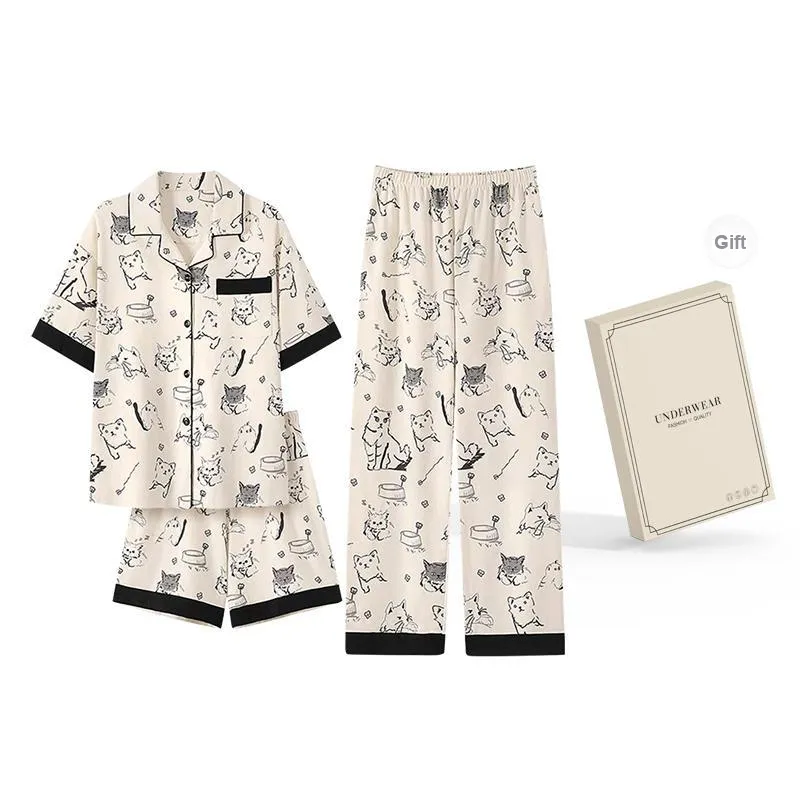 O'MESIK Pajama Set Women's Gift Box Set Apricot-0