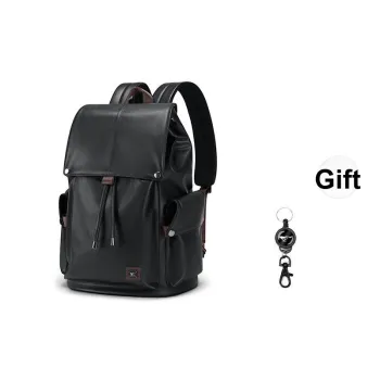 SEPTWOLVES PVC Polyvinyl Chloride Computer Backpack Business Large Capacity Backpack QPL Regular Unisex Black