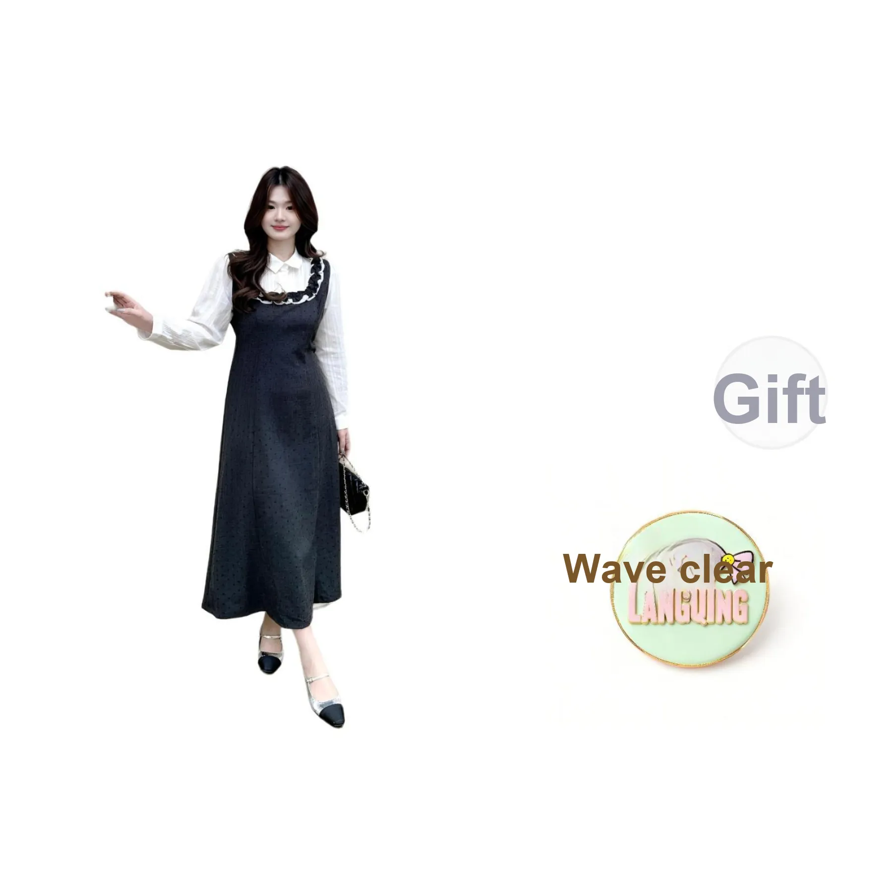 LANGQING Длинное платье с длинными рукавами женское