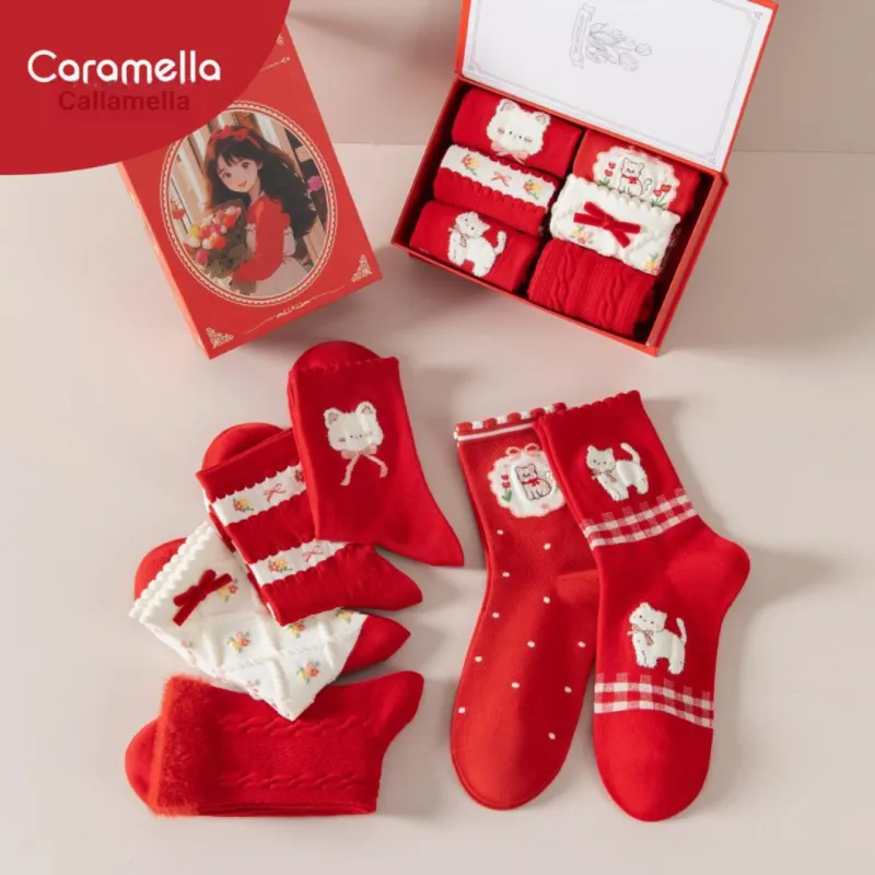Caramella Mid Calf Socks Women's 6 Pack-8