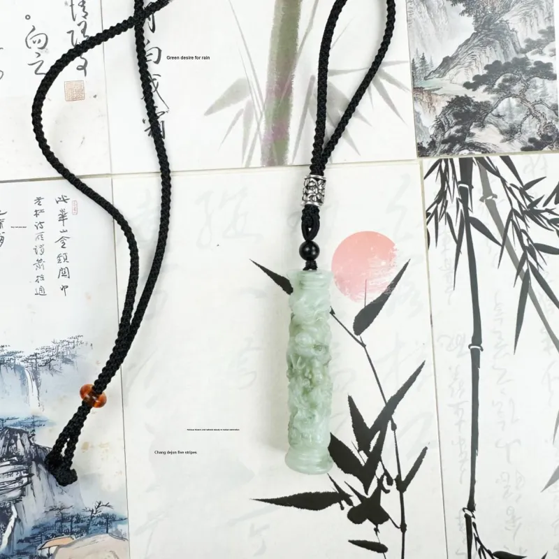 Tang Zhi Serpentine Jade Necklaces Unisex-4