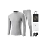 Mock Neck Clothing Sets (Light Gray) 100% cotton Windproof/Includes 2 Pack Cotton Socks+Shopping Bag