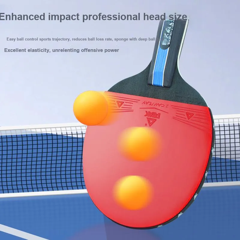 PEAK Ping Pong Paddles Unisex Double Sided Inverted Rubber Solid Wood Base Black Red Double Beat-2