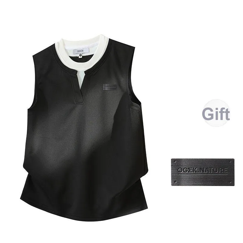 OGEK Tank Top Unisex Black Comes With Brooch-1