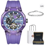 [Black Gold Honor Box]Dusk Purple+DK Cuban Bracelet