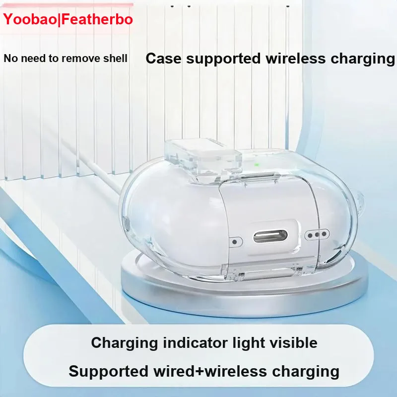 Yoobao Compatibility AirPods4 TPU Transparent Lock With Instant Stands Impact Resistant Headphone Set-6